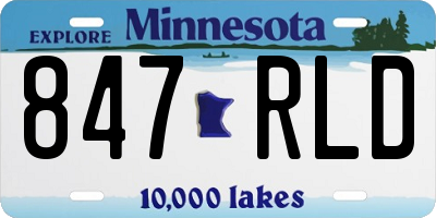 MN license plate 847RLD