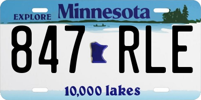 MN license plate 847RLE