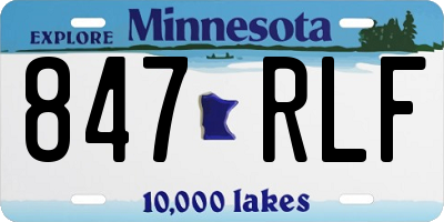 MN license plate 847RLF