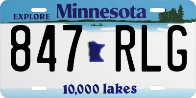 MN license plate 847RLG