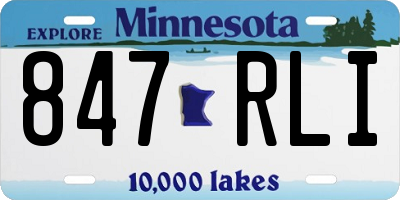 MN license plate 847RLI