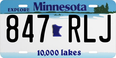 MN license plate 847RLJ