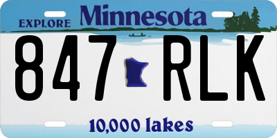 MN license plate 847RLK