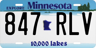 MN license plate 847RLV