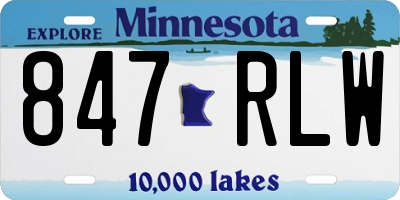 MN license plate 847RLW