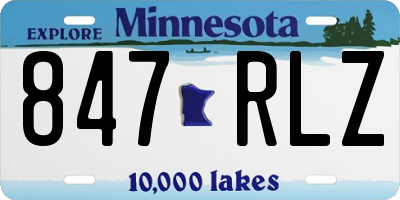 MN license plate 847RLZ