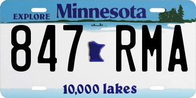 MN license plate 847RMA
