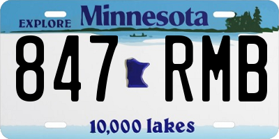 MN license plate 847RMB