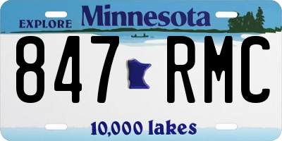 MN license plate 847RMC