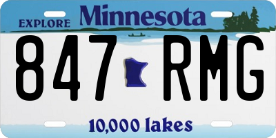MN license plate 847RMG