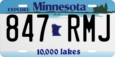 MN license plate 847RMJ
