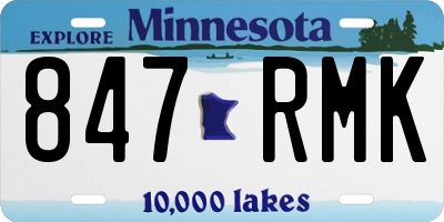 MN license plate 847RMK