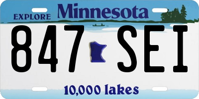MN license plate 847SEI
