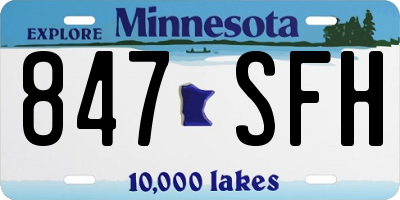 MN license plate 847SFH