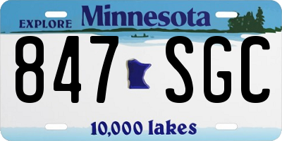 MN license plate 847SGC