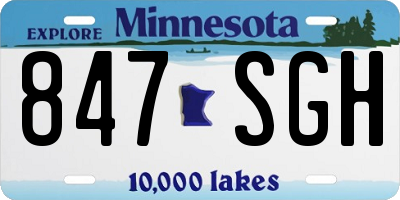 MN license plate 847SGH
