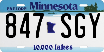 MN license plate 847SGY