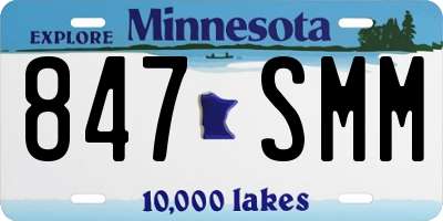 MN license plate 847SMM