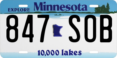 MN license plate 847SOB