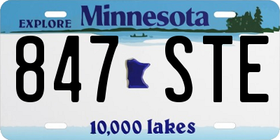 MN license plate 847STE