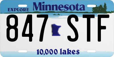 MN license plate 847STF