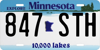 MN license plate 847STH