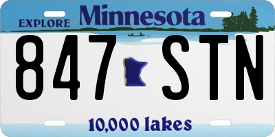 MN license plate 847STN