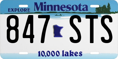 MN license plate 847STS