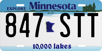 MN license plate 847STT