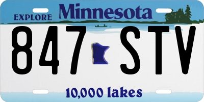 MN license plate 847STV