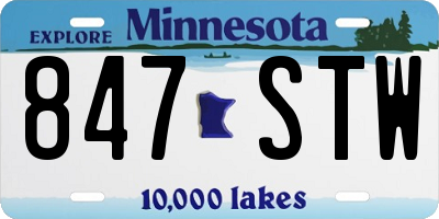 MN license plate 847STW