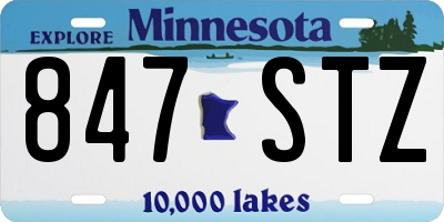 MN license plate 847STZ