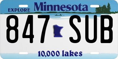 MN license plate 847SUB