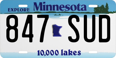 MN license plate 847SUD