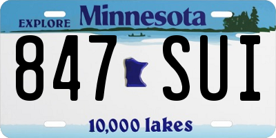 MN license plate 847SUI