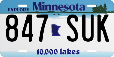 MN license plate 847SUK