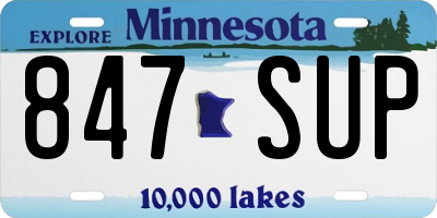 MN license plate 847SUP