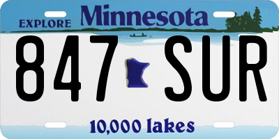 MN license plate 847SUR