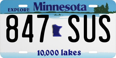 MN license plate 847SUS