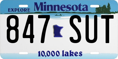 MN license plate 847SUT