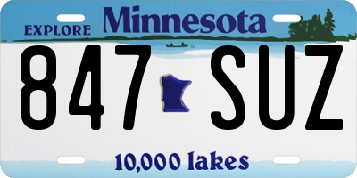 MN license plate 847SUZ