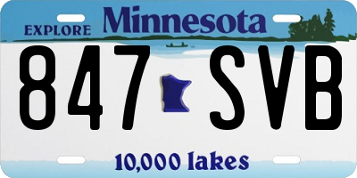 MN license plate 847SVB