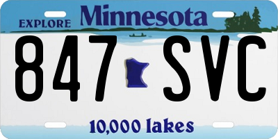 MN license plate 847SVC