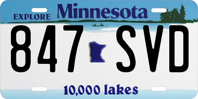 MN license plate 847SVD