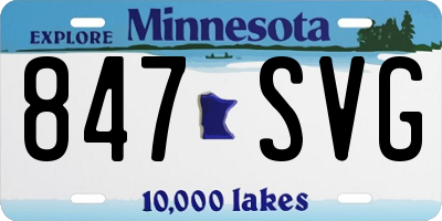 MN license plate 847SVG