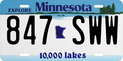MN license plate 847SWW