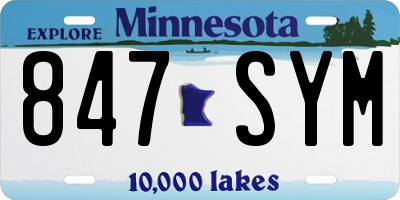 MN license plate 847SYM