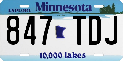 MN license plate 847TDJ