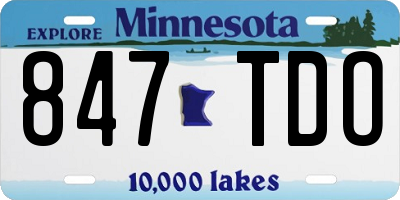 MN license plate 847TDO