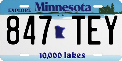 MN license plate 847TEY